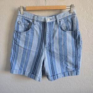 Vintage 90's Gitano Striped High Waisted Striped Denim Shorts W27
